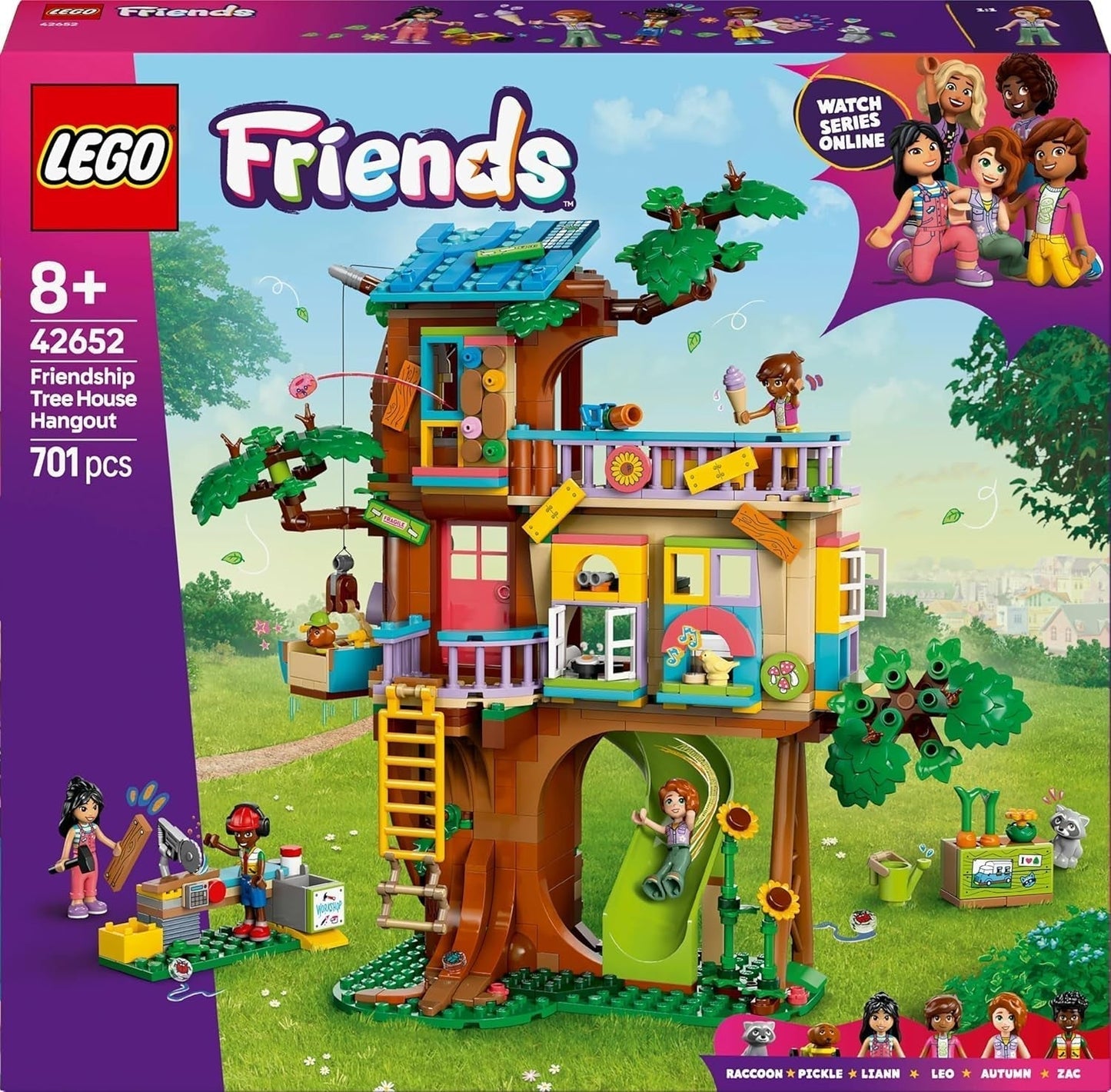 LEGO Friends Boomhut bouw- en speelrollenspelset Speelgoedhuis voor meisjes, 8 jaar oud Set met 4 minifiguren en 2 dierenfiguren Cadeau-idee voor kinderen 42652 Bouwsets Besuche in LEGO-Store