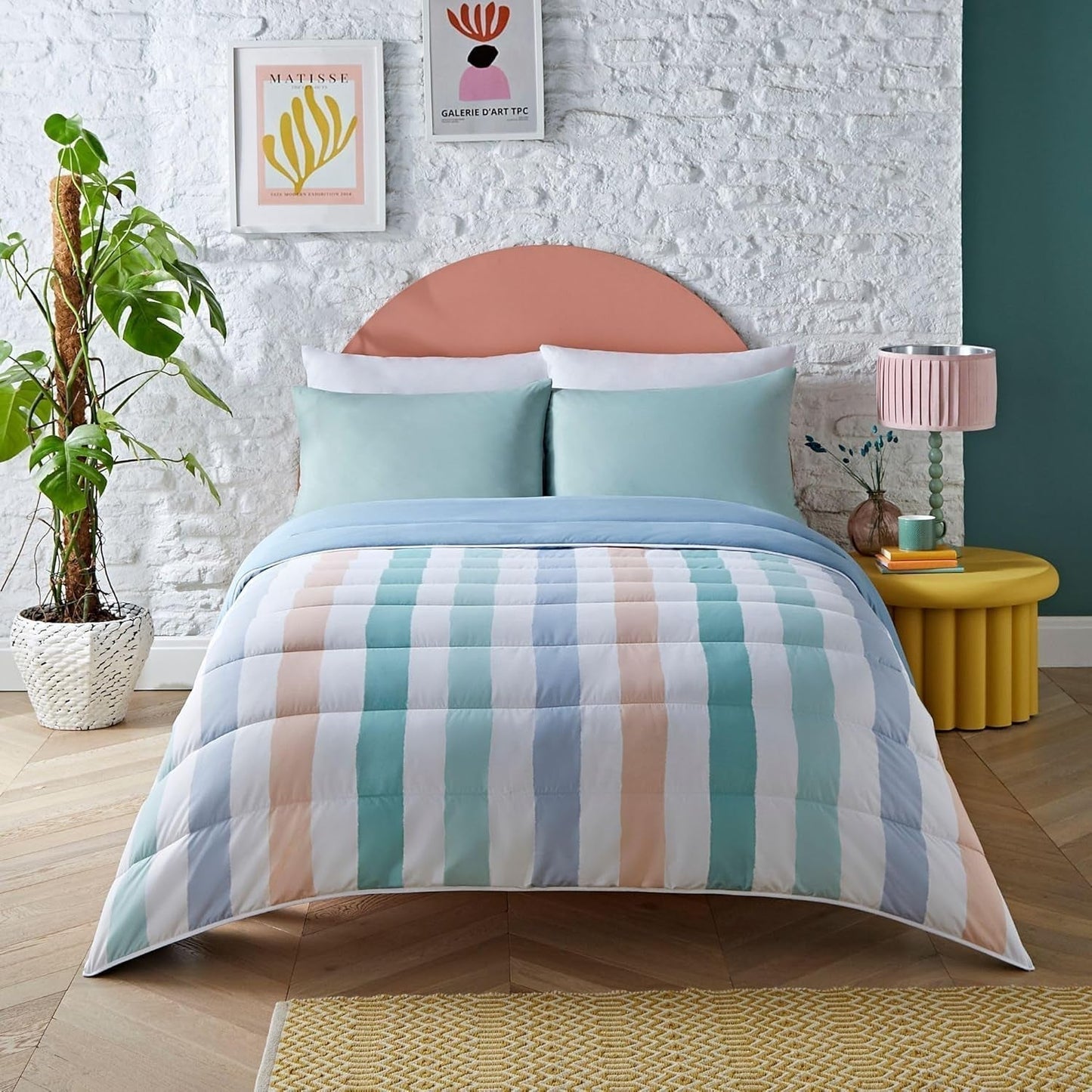 Night Lark dekbed zonder dekbed Super King 6 Tog lente zomer - abstracte golven. Superzachte, comfortabele en lichtgewicht deken. Machinewasbaar en sneldrogend, alles in één omkeerbare kussensloopset Dekbedden en dekbedden Naty Shop Veelkleurig Eenpersoonsbed