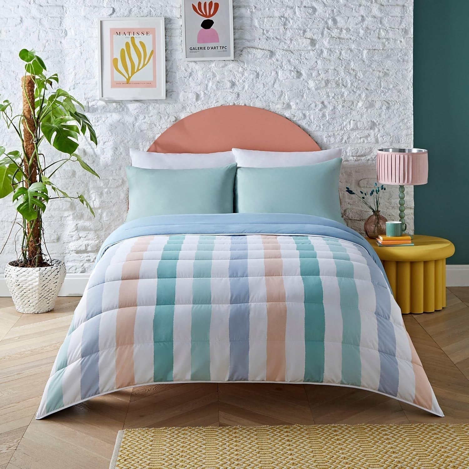 Night Lark dekbed zonder dekbed Super King 6 Tog lente zomer - abstracte golven. Superzachte, comfortabele en lichtgewicht deken. Machinewasbaar en sneldrogend, alles in één omkeerbare kussensloopset Dekbedden en dekbedden Naty Shop Veelkleurig Eenpersoonsbed