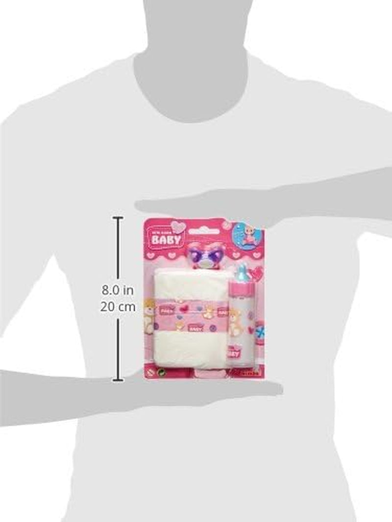 Simba 105562487 - Voedingsset voor pasgeborenen, fopspeen, luier en verdwijnende fles voor poppen van 38-43 cm