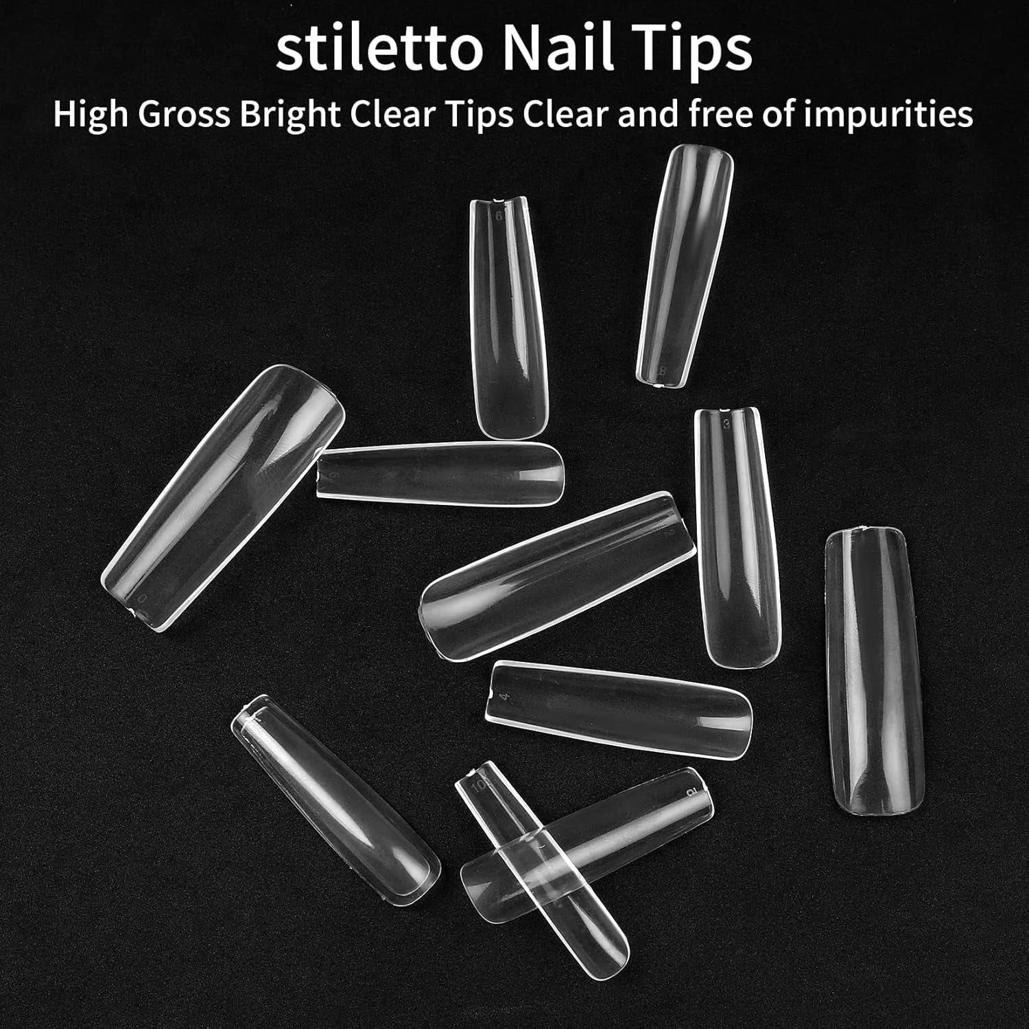 240 stuks heldere kunstnagels, valse nageltips, volledige dekking lange nagels, ballerina nageltips, volledige dekking Franse nageltips voor manicure