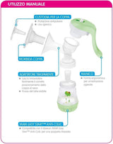 MAM Elektrische en handmatige borstkolf 2 in 1, met 9 stimulatieniveaus, bevat 2 flessen, easy start, groen Accessoires Voeding en Borstvoeding Bebe Naty Shop