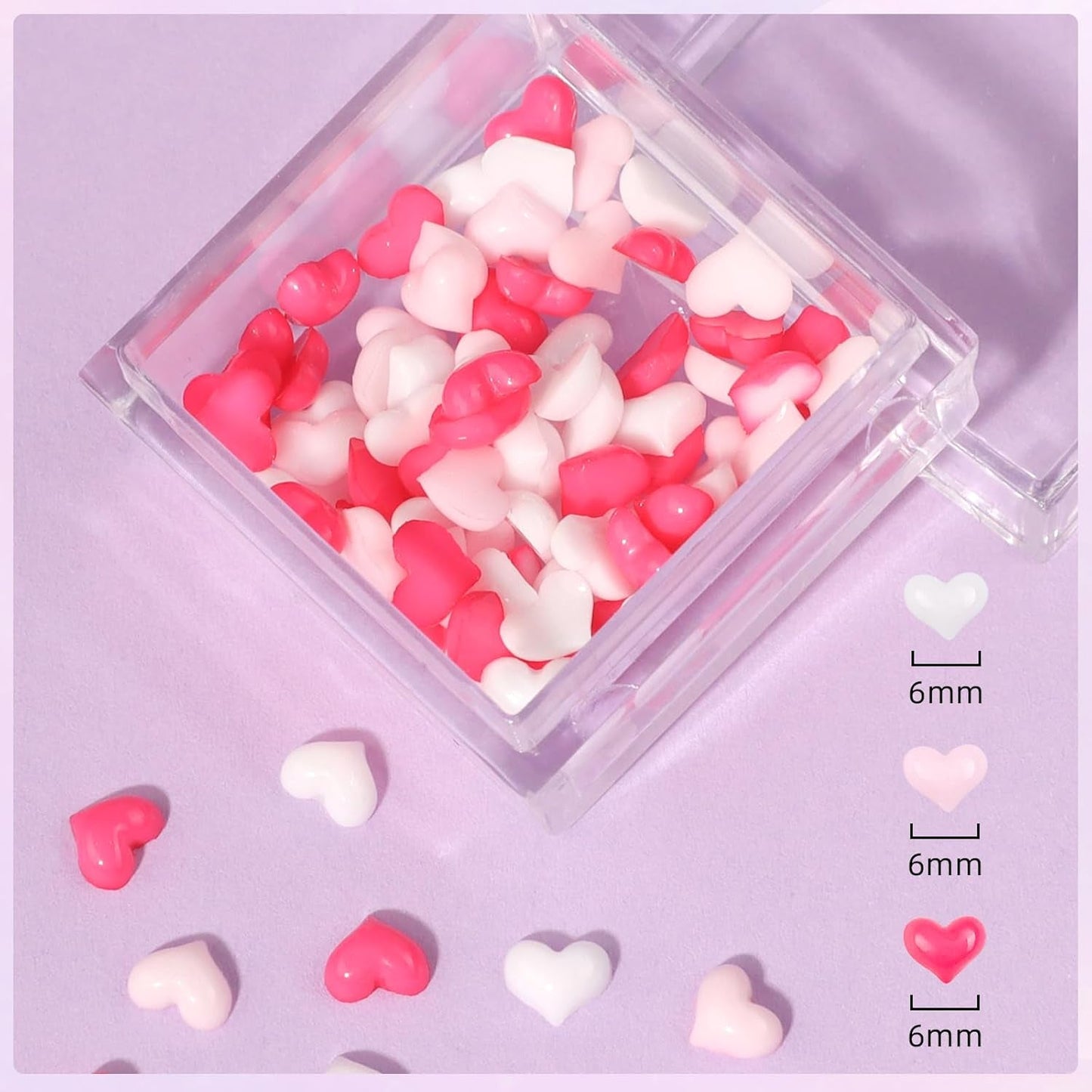 Makartt Strass zelfklevende gel - 15 ml UV-nagellijmset met roze nagelbedels Hartcirkel Nagelsieraden en nageldesignaccessoires voor thuismanicure Valentijnsdagcadeau