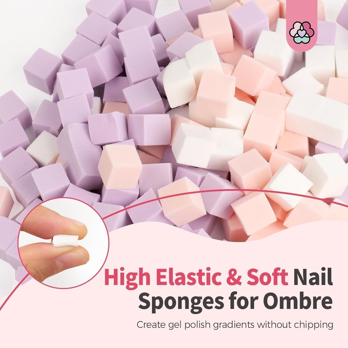 125 Nail Art Schwämme en 4 Krallen Nail Sponge Metallgreifer Für Ombre en Gradient Nageldesign, Nagelkunst-Schwamm Pinsel, Maniküre Zubehör Für Nägel, Nail Art Schwämme Für Babyboomer Effekte DIY