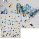 JMEOWIO Nagelsticker Marmor French Tip 8 Blatt Nail Art Sticker Selbstklebend Nagelaufkleber Decoratie Nageldesign Zubehör
