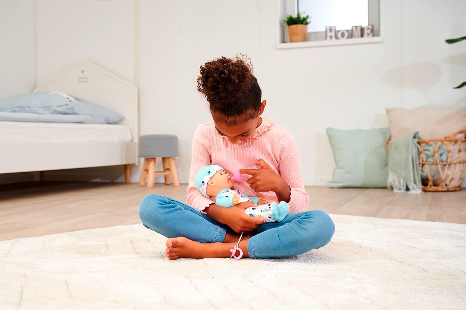 Nieuw geboren baby-olifantje van vinyl met eet- en drinkfunctie, fles en fopspeen, 30 cm, 2 jaar oude poppen Naty Shop