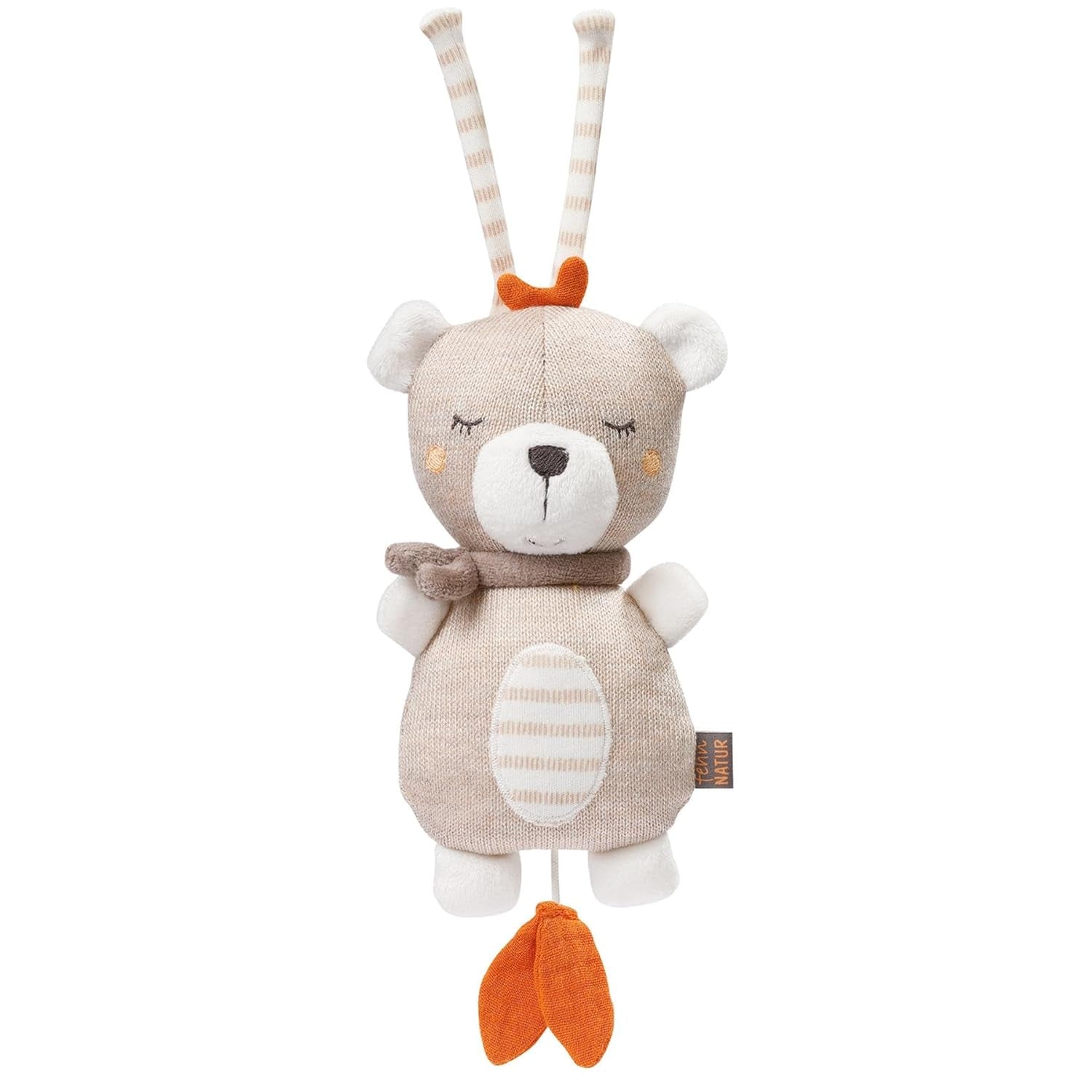 Fehn muziekdoos babyslaaphulp schaap - knuffel met opzetstuk - slaaphulpliedje "Brahms slaapliedje" - kinderspeelgoed voor onderweg en thuis - muzikaal speelgoed voor baby's en kinderen Babyspeelgoed Naty Shop Teddy natuur