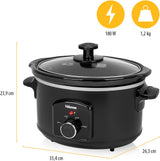 Tristar VS-3915 slowcooker, roestvrijstalen keramische pot met 2 warmtestanden en warmhoudfunctie, 3,5 L Slowcooker Naty Shop
