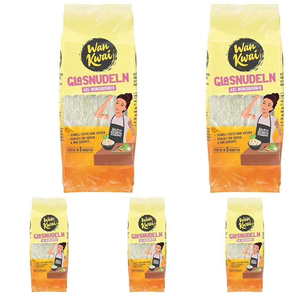 Wan Kwai glasnoedels 100 g – gastronomische Aziatische variant! Glutenvrij, gemaakt van mungbonenzetmeel en water. Ideaal voor soepen, wokgerechten en salades. Fijne textuur, klaar in 5 minuten.