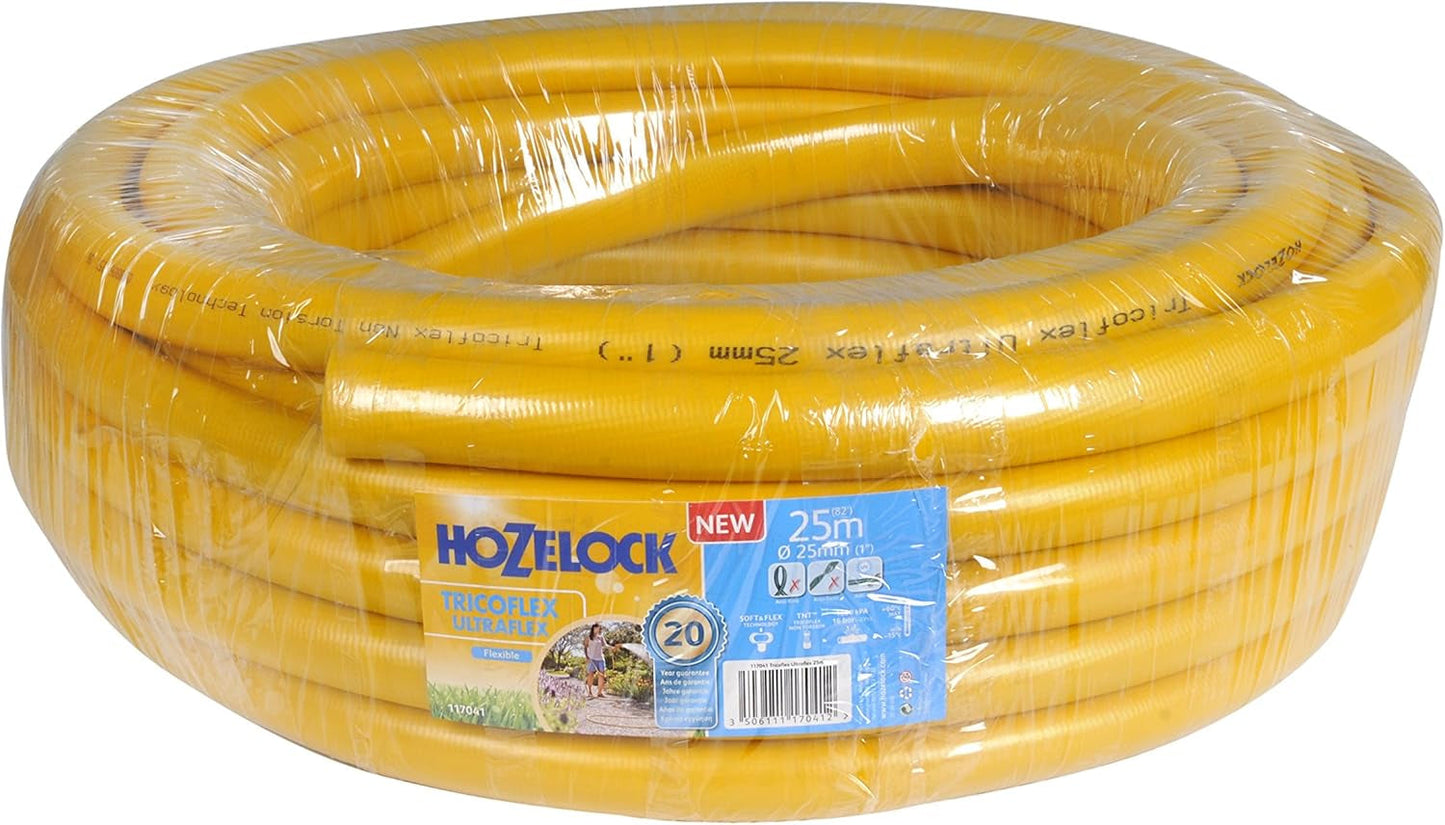 HOZELOCK - Tricoflex Ultraflex Slang Ø 12,5 mm (1/2") 20 M: Flexibele tuinslang, weerbestendig, draai- en buigbestendig, gemaakt van 40% gerecycled PVC [117002], geel