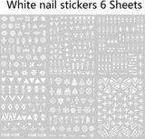12 Blatt Nagelsticker Geometrisch Nagelstickers Selbstklebend Zwart-wit Mysterioses Dreieck Nail Art Sticker Decoratie Nageldesign Zubehör