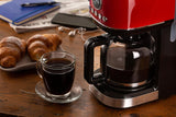 Ariete Moderna 1396 filter-espressomachine voor het zetten van Amerikaanse koffie tot 15 kopjes glazen karaf verwarmingsplaat LCD-display afneembare en wasbare filters wit
