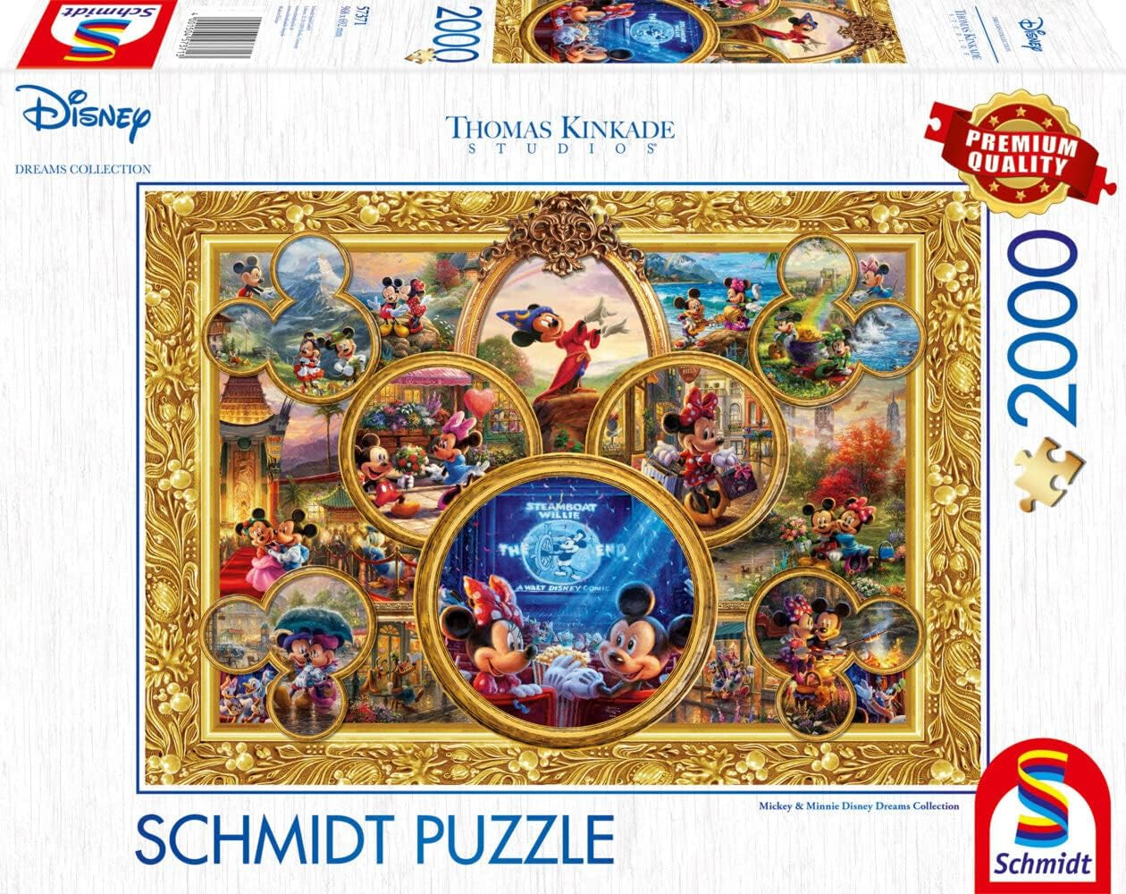 Schmidt Spiele 57371 Thomas Kinkade, Disney, Mickey & Minnie, Dream Collage 2, puzzel 2000 stukjes Puzzel Naty Shop Standaard titel