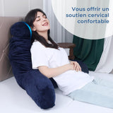 INFANZIA leeskussen met armleuningen, traagschuim, ergonomische ondersteuning voor bank en bed, marineblauw