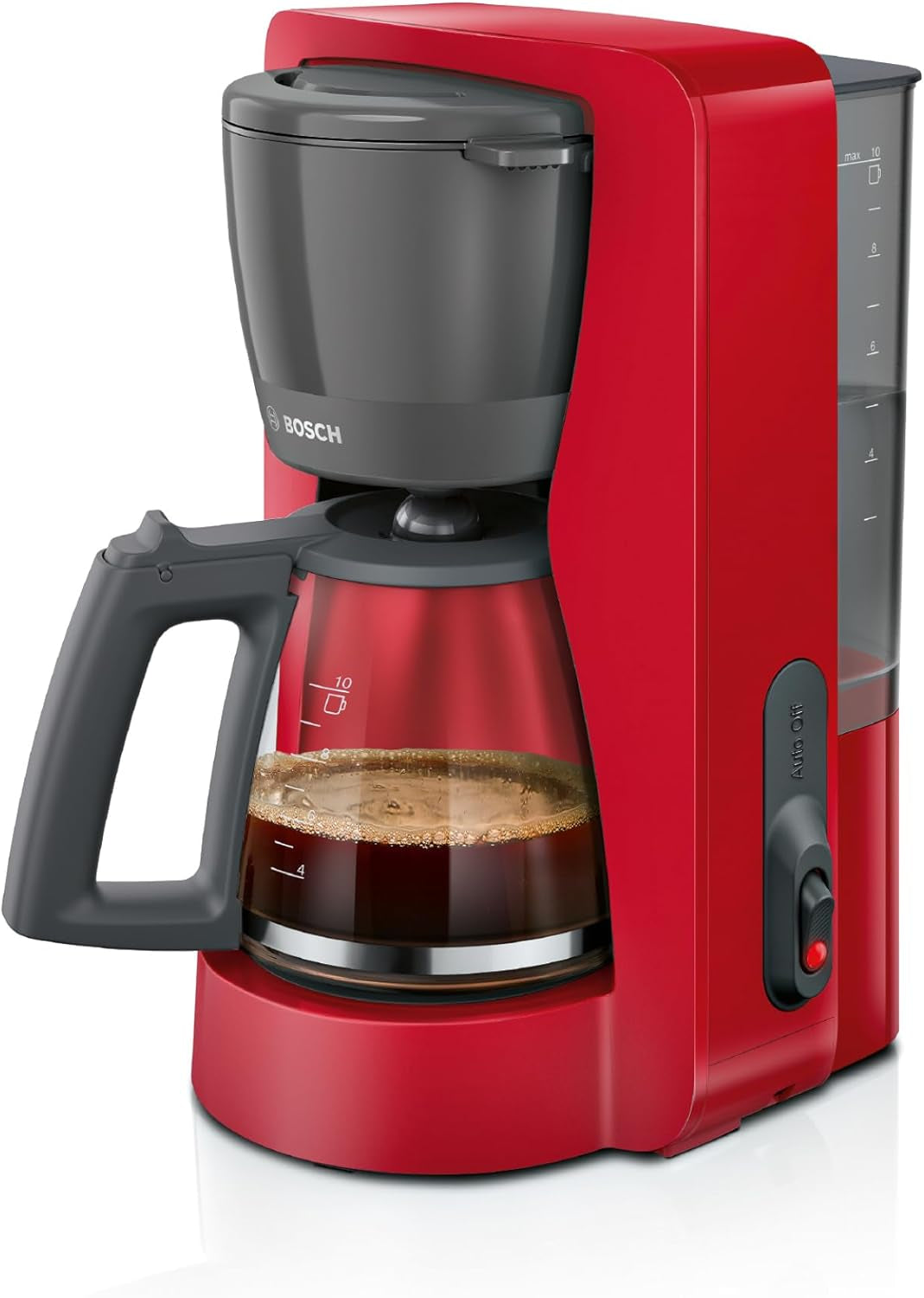 Bosch MyMoment TKA2M113 Filter-espressomachine, glazen karaf van 1,25 liter, 10-15 kopjes, warmhoudfunctie van 40 minuten, antidruppelsysteem, roterende filterhouder, afneembaar waterreservoir, 1200 watt, matzwart