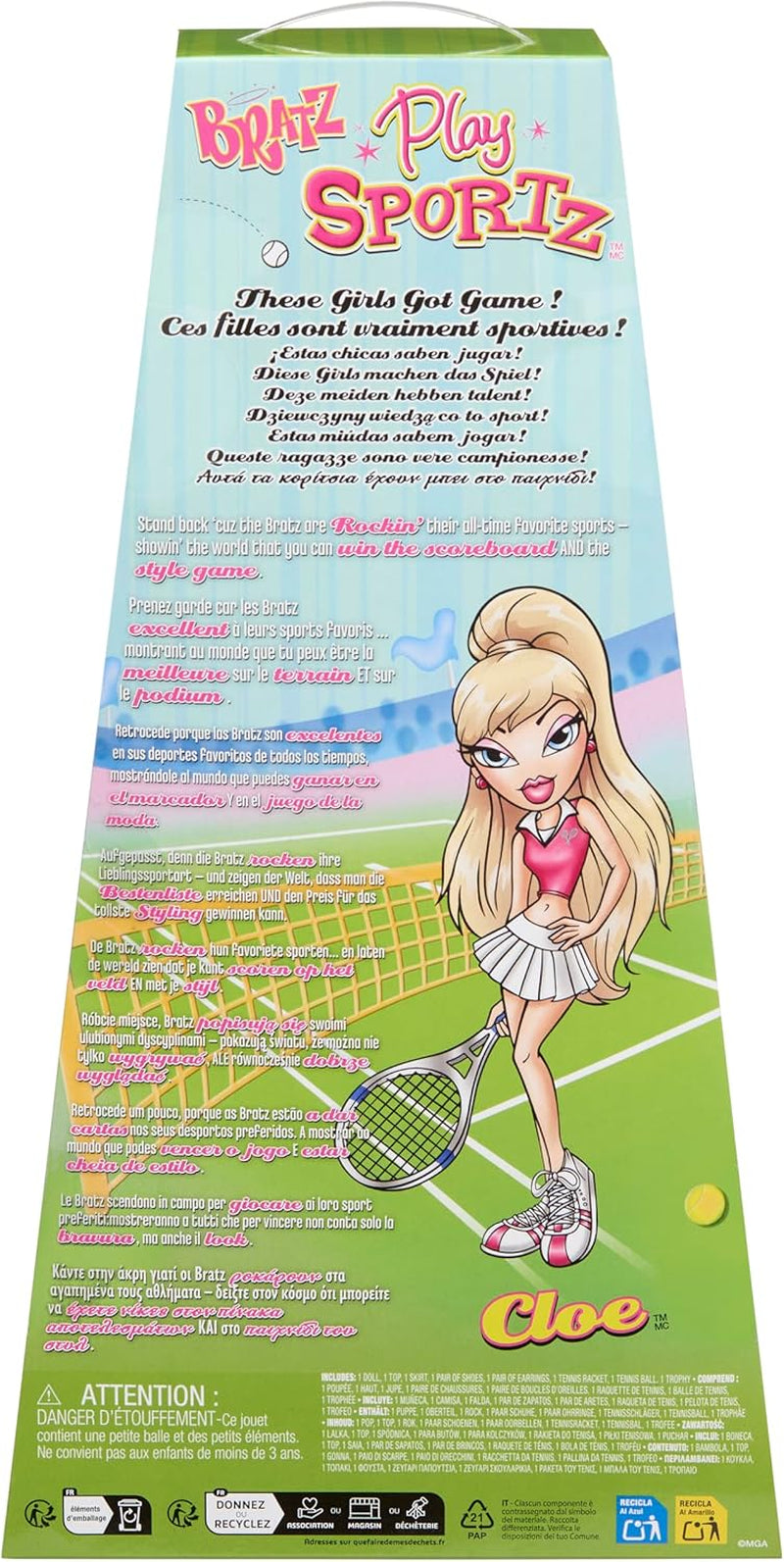 Bratz Play Sportz Cloe (Tennis) – modepop met accessoires