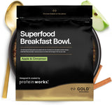 Eiwit werkt | Superfood-ontbijt - GOLD Innovation, bekroonde ontbijtgranen, eiwitmuesli, voedingsrijk met granen, zaden en haver, vezelrijk, appel en kaneel, 10 porties, 600 g