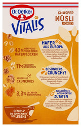 Dr. Oetker Vitalis Crunchy Honeys: Honing Crunchy Muesli voor ontbijt en snacks, 5-pack (5 x 600 g)