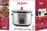 Beper BC.510 Slowcooker, 280 W, 4,5 liter, keramisch glas, zwart en staal Slowcooker Naty Shop