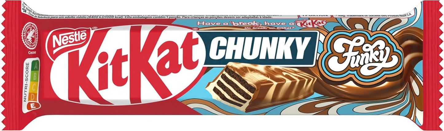 Nestlé Chunky Funky, knapperige wafel in melkchocolade, verpakking van 24 (24 x 40 g)