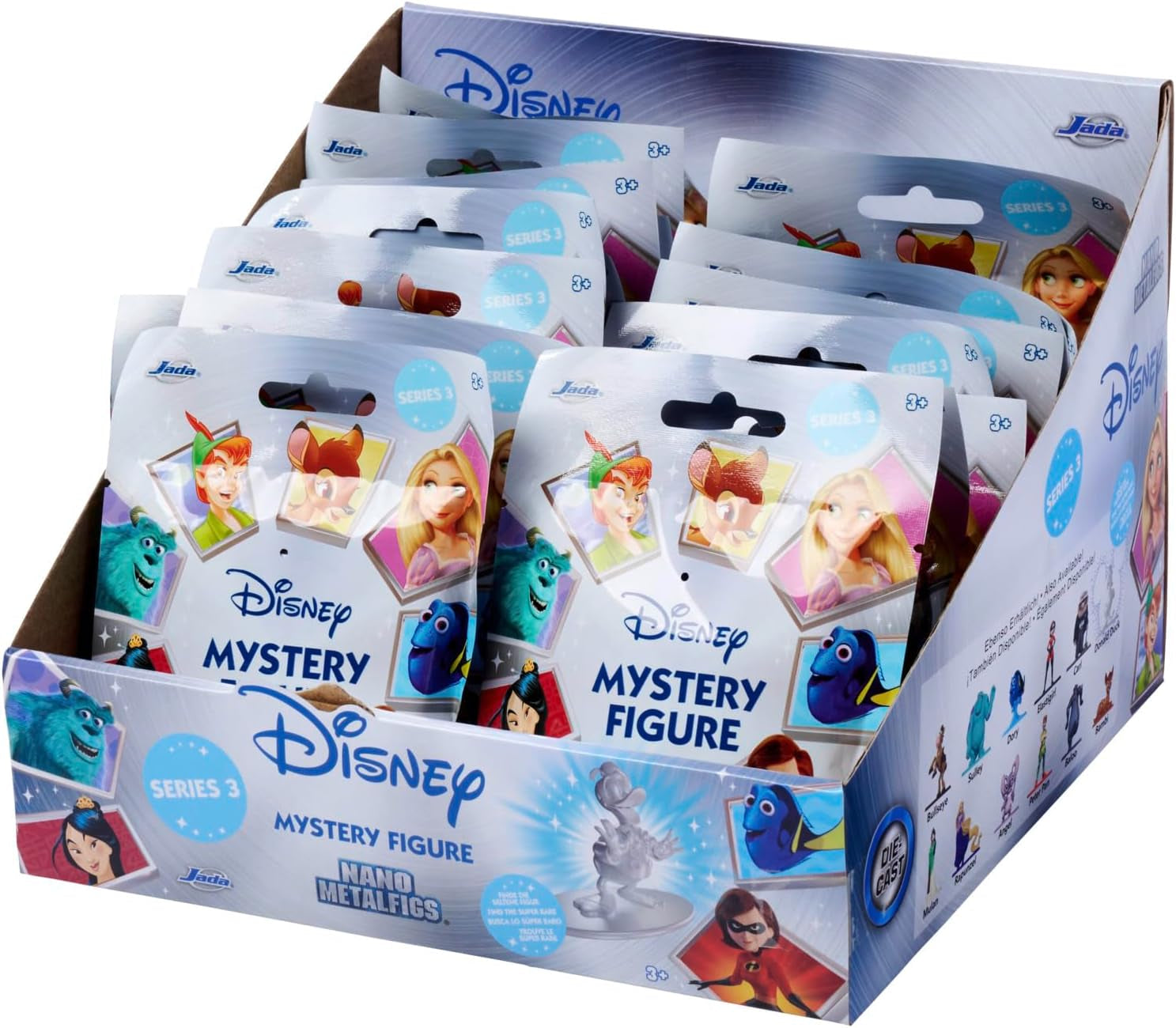 Jada Toys Disney-figuur (1X mysteriefiguur in blindverpakking) - 1 verrassend verzamelfiguur uit 12 Disney-figuren, nano-metalen figuur (ca. 4 cm) voor kinderen en fans vanaf 3 jaar, serie 3 actiefiguren Naty Shop
