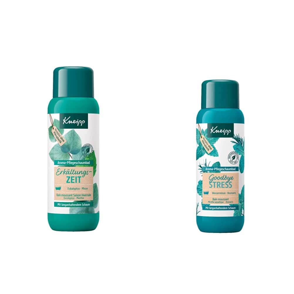 Kneipp Aroma Foam Bath Cold Season, badadditief met natuurlijke essentiële oliën van eucalyptus en munt, 400 ml Douche en bad Naty Shop Goodbye Stress Foam Bath Pack
