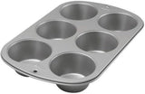 Wilton 445291 445291 Jumbo muffinpan, antiaanbaklaag, 6 gaten, 4,5 X 22,2 X 34,2 cm, staal Bakvormen en bakplaten Naty Shop