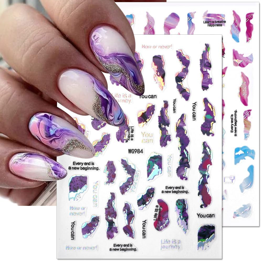 6 kleuren marmeren nagelstickers bronzer zilver zelfklevende stickers bloei marmeren nagelstickers 3D marmeren nagelstickers ontwerpaccessoires nail art stickers nagelstickers set nagelfolie