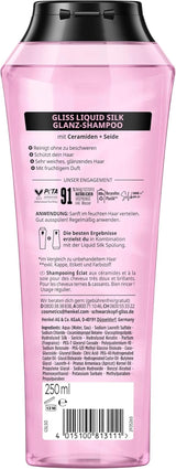 Gliss Shampoo Liquid Silk (250 ml), voor kwetsbaar en dof haar Douchen en baden Naty Shop