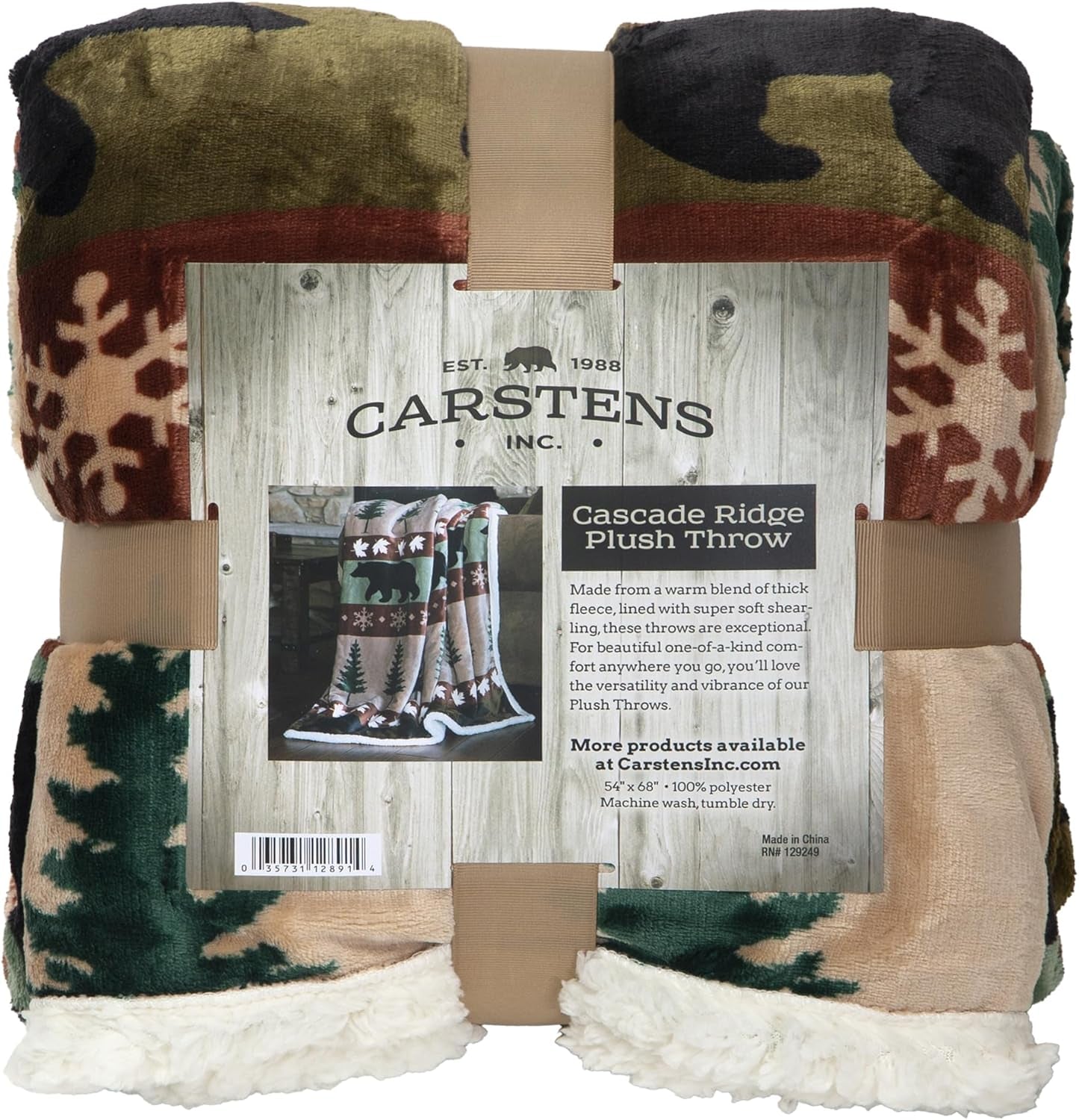 CARSTENS, INC. Wrangler Ultra Premium Throw Deken, superzacht, Sherpa Fleece, extra groot, 137,2 x 172,7 cm, Southwest Horizon bedden en dekens Carstens, Inc. Cascade Ridge