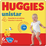 Huggies Unistar luiers, maat 4 (7-14 kg), verpakking van 128 luiers (basis)