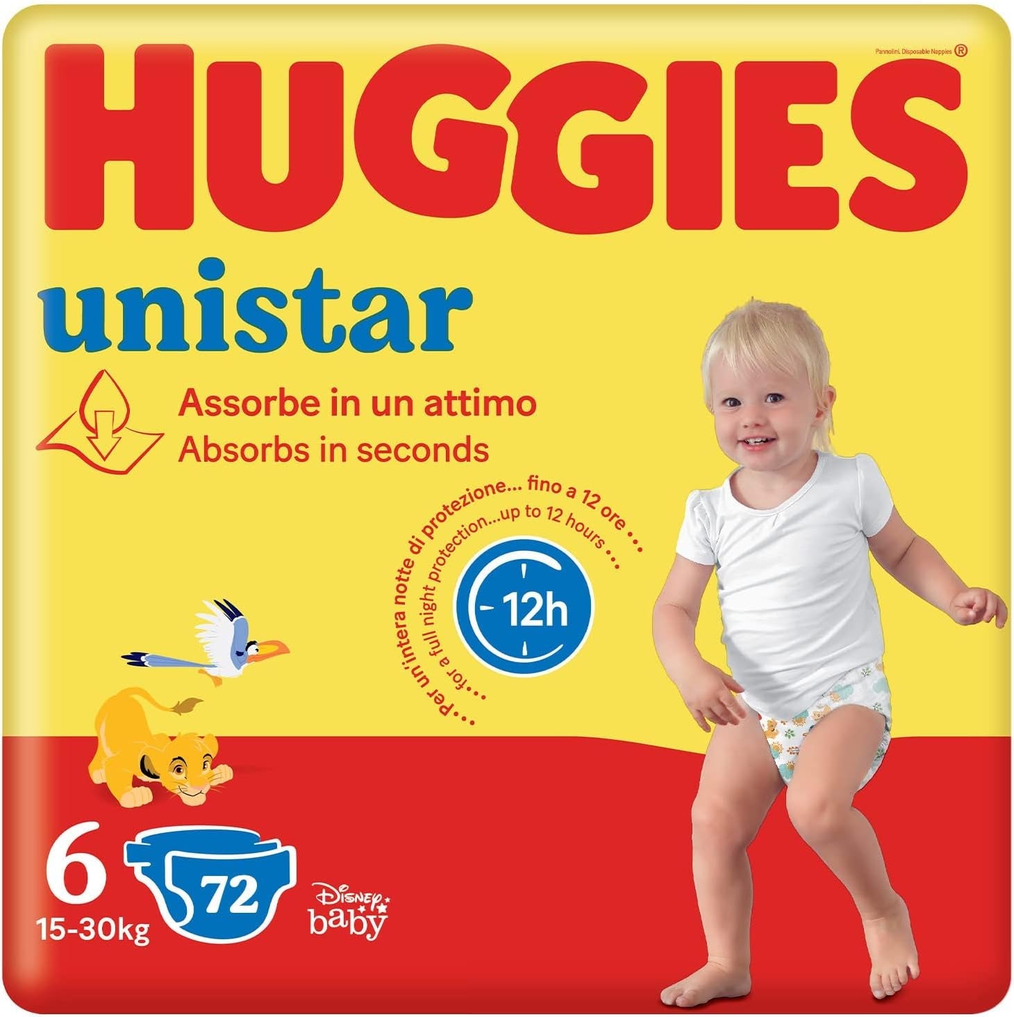 Huggies Unistar luiers, maat 4 (7-14 kg), verpakking van 128 luiers (basis)