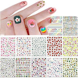 Leuke nagelstickers voor kinderen 20 vellen 3D-nagelstickers Glow In The Dark Bloemen Kleurrijke nagelkunstdecoratie Nagelstickers Zelfklevende stickers DIY Decoratie Accessoires