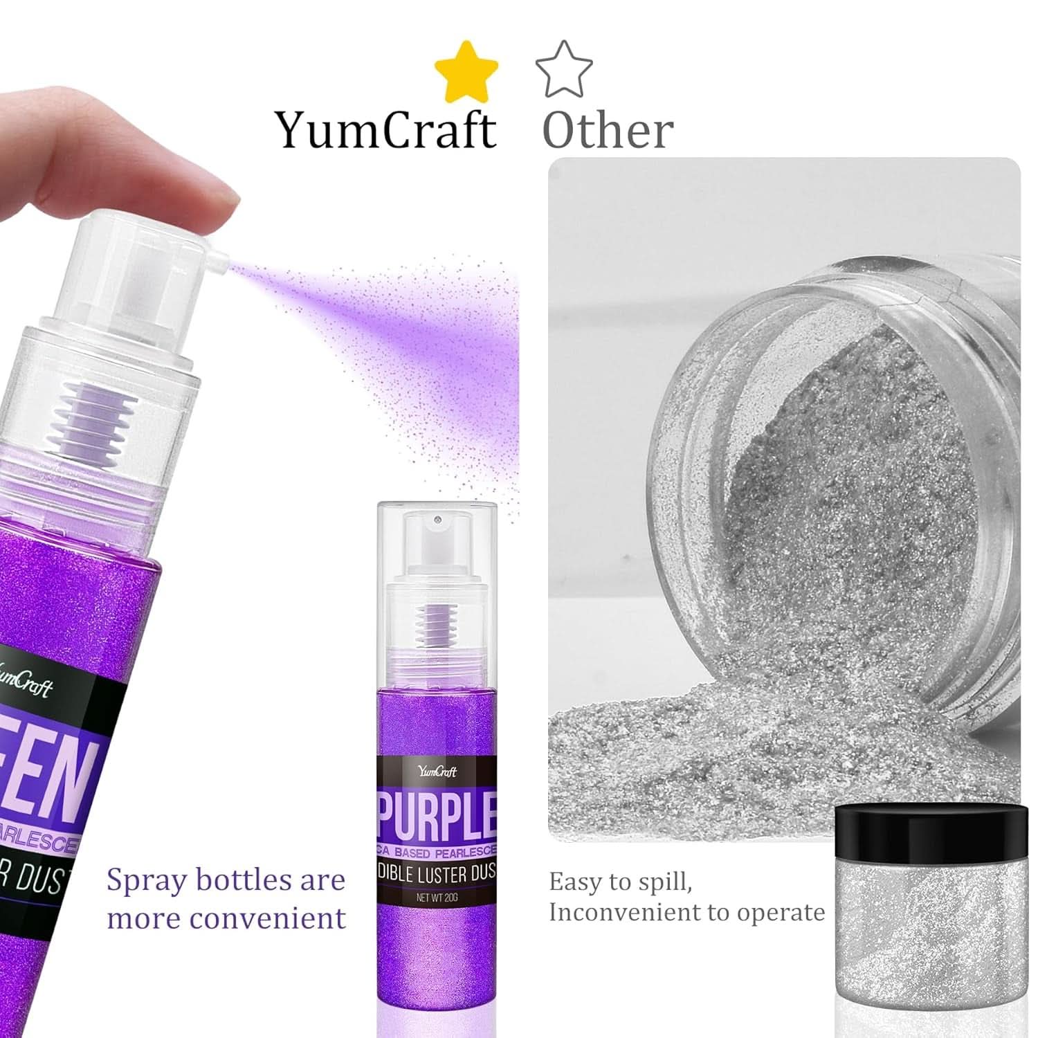 Eetbare glitterspray, 20 gram Naty Shop