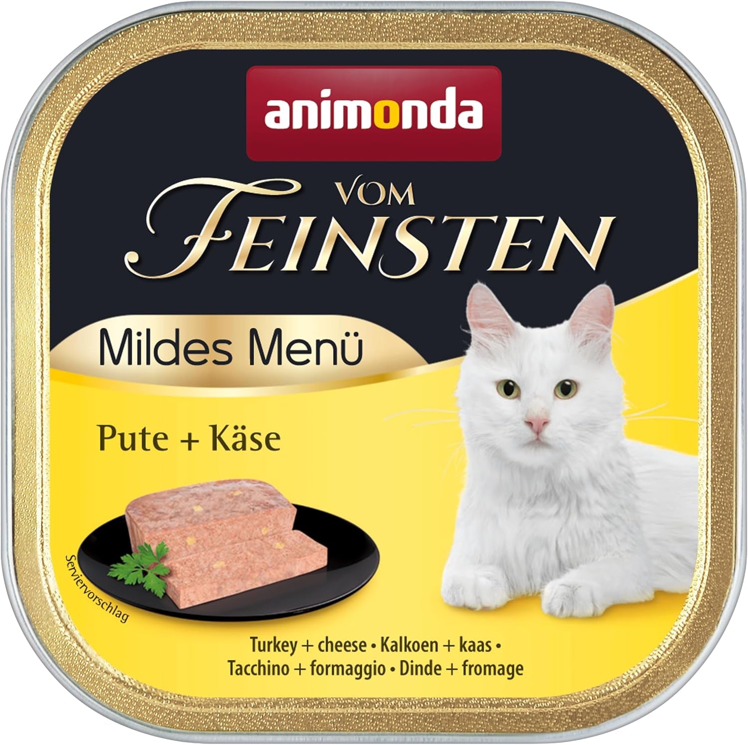 animonda vom Feinsten Mild Menu Mild Variety (32 x 100 g), graanvrij, suikervrij nat kattenvoer, licht verteerbaar voer met kalkoenvlees