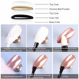 GZMAYUEN Chrom Pulver Für Nägel 6 Farbe Mirror Chrome Nagelpoeder Pigmentpoeder Nail Art