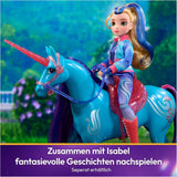 Unicorn River Unicorn Academy - 28cm hoge, originele Isabel eenhoorn uit de Netflix serie, met echte manen en staart, afneembaar hoofdstel en zadel en borstel, voor kinderen vanaf 4 jaar