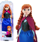 Mattel Disney Princess Anna-pop, The Ice Queen-pop, Gekamd haar, Mobiel, In reispak, Afneembare pet, Disney-cadeaus, 3 jaar oud speelgoed, HLW49 Naty Shop Cap-poppen