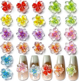 50 stuks 3D Blume Nagel Charms Nageldesign Glitzersteine ​​Nailart Strasssteine ​​Bloem Nagel Charmes Lichtgevende Bloem Nail Art Charms Bunte Blumen Deko Nagel Steinchen Bloemen Nagelsteentjes
