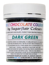 Voedingskleurstof Sugarflair Chocolate Voedingskleurstof voor donkergroene chocolade - Gekleurde biologische cacaoboter, chocoladekleuring voor het kleuren van chocolade, pralines - 35g