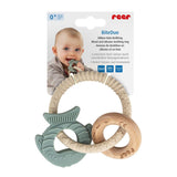 reer BiteDuo | Baby siliconen houten bijtring | Tandjeshulp | Gemotoriseerd speelgoed