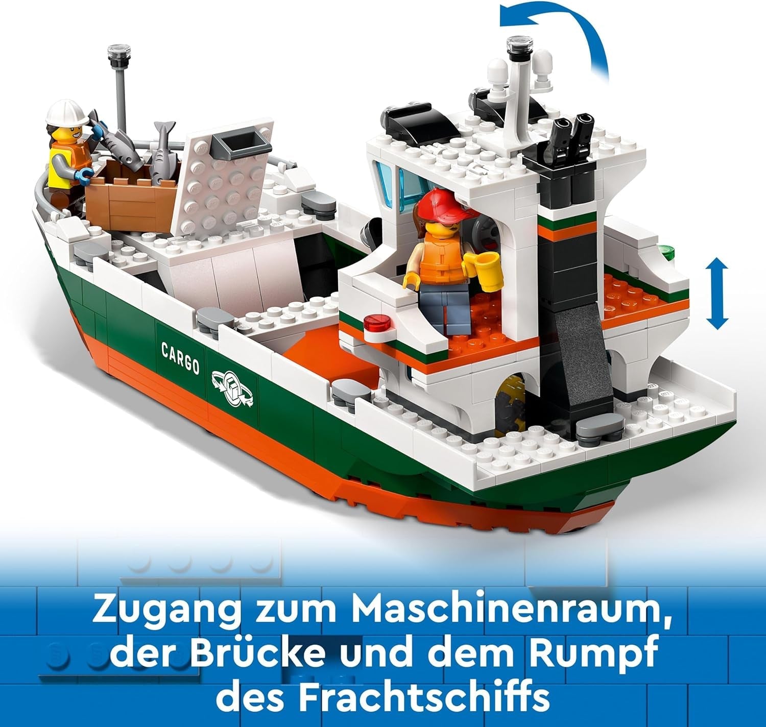 LEGO City haven met vrachtschip, bouwspeelgoed voor jongens en meisjes vanaf 8 jaar, cadeau-idee voor kinderen, containerkraan, speelgoedschip en 8 minifiguren 60422 Bouwsets Besuche den LEGO-Store