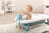 Octily badspeeltje 18x14cm incl. 3 beeldjes in geschenkverpakking 23,5x17x13,5cm blauw - speelgoed met grijpelementen - kinderbadspeeltje om te vangen en te spelen Baby Speelgoed Naty Shop