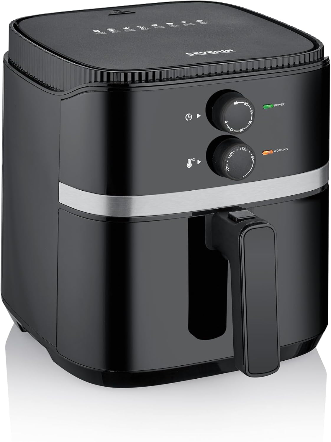 SEVERIN Dubbele heteluchtfriteuse met kookkamer 2 X 3,8 L, 8 automatische programma's Apparaten Naty Shop 5 Liter Garkorb
