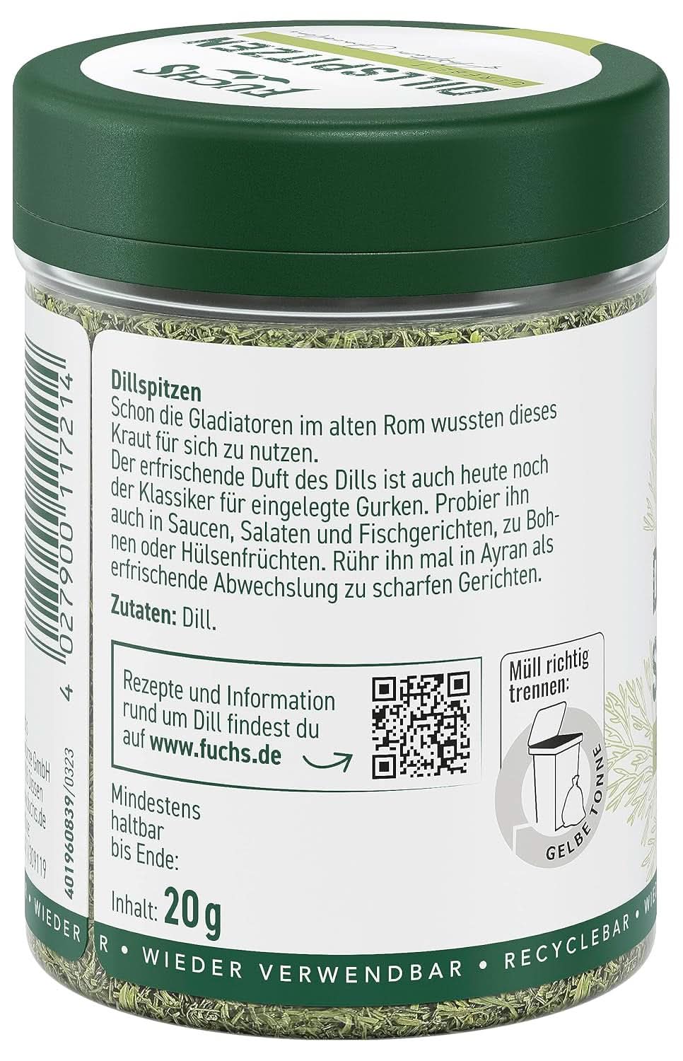 Fuchs gehakte dille, 20 gram Condimente Naty Shop