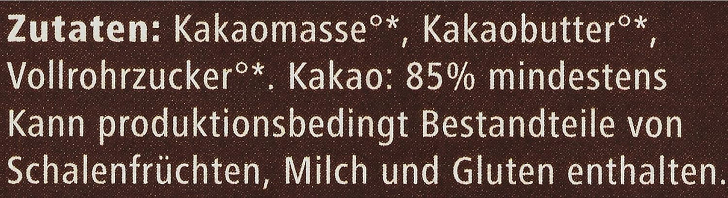 Bittere Grand Noir biologisch, 85%, 100g