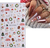 Kerst 3D-nagelstickers 4 vellen 5D-nagelstickers Stereoscopische nagelstickers Decoraties Nageldesignaccessoires