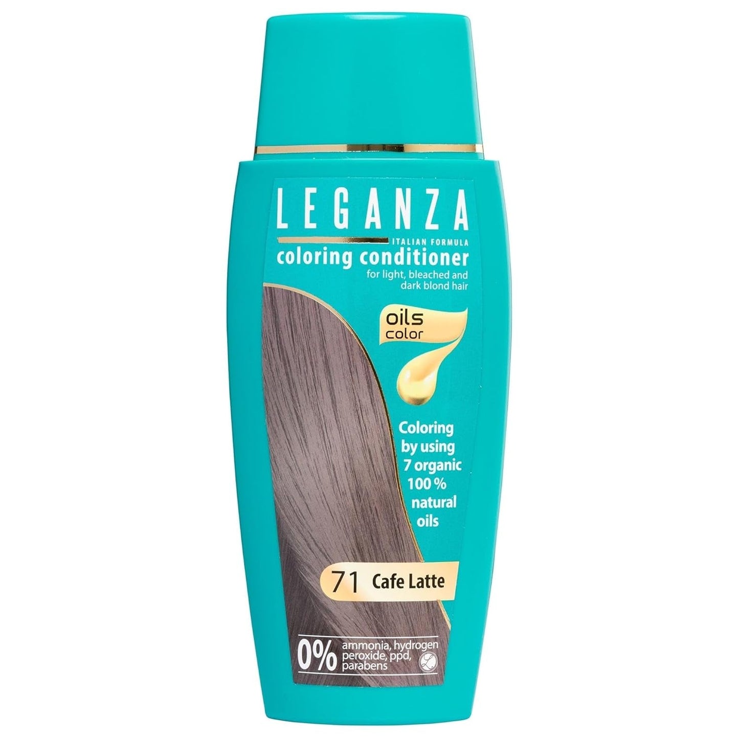 Leganza Natuurlijke Balsem Haarverf Kleur 71 Café Latte | Haarverf zonder ammoniak | Verrijkt met 7 natuurlijke oliën | 150 ml Naty Shop 71 Cafe Latte haarverf