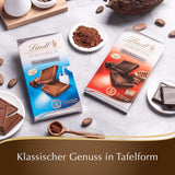 Lindt-chocolade | Reep pure chocolade zonder toegevoegde suiker | 100g | De fijnste pure chocolade met 55% cacao, zonder toegevoegde suikers en zonder gluten | Glutenvrije chocoladereep