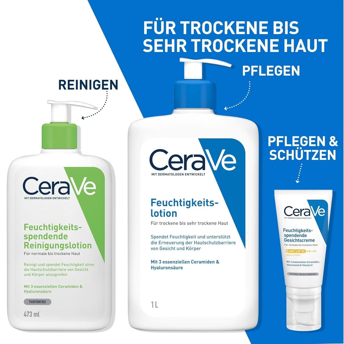 Cerave Hydraterende lotion voor lichaam en gezicht, 1 liter Cosmetica en Schoonheid Naty Shop